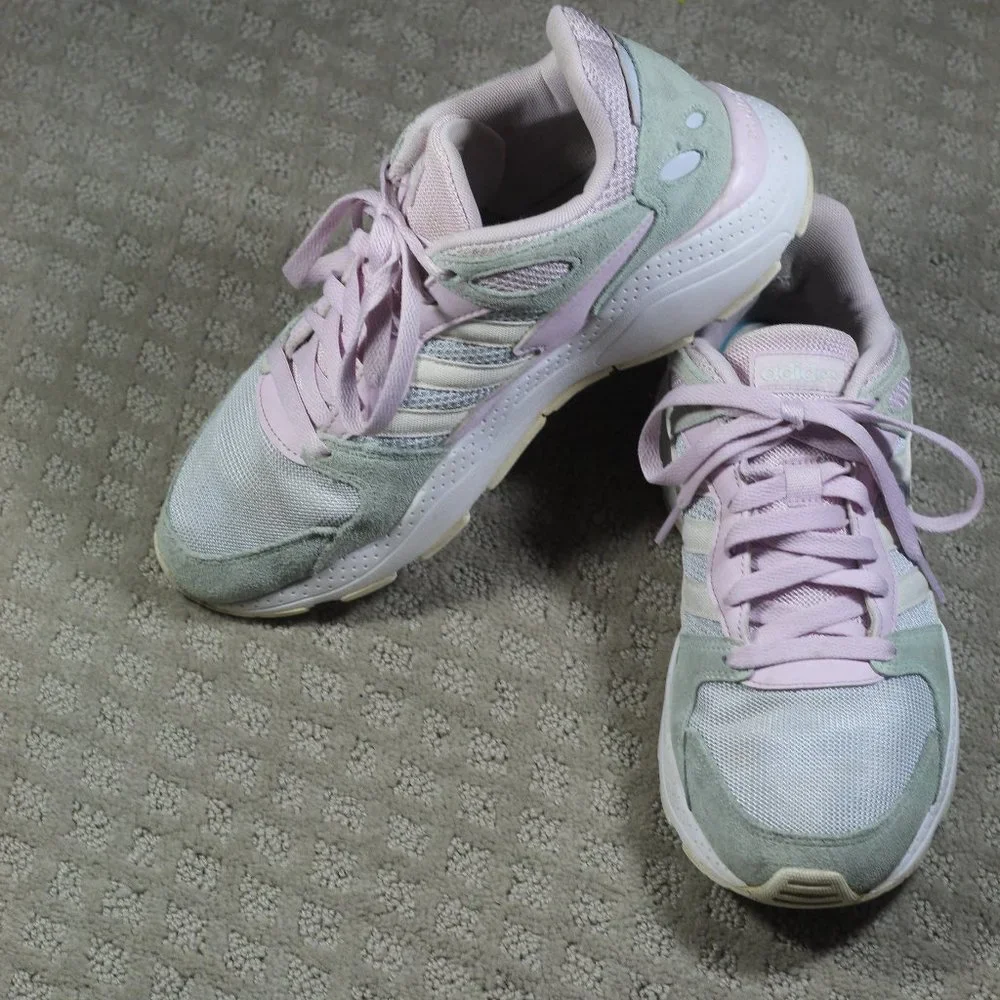 Adidas Cloudfoam  Size 8.5 Light Pink and Grey Athletic Sneakers